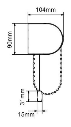 Dimension drawing of the Infinity standard metal bracket, face fix